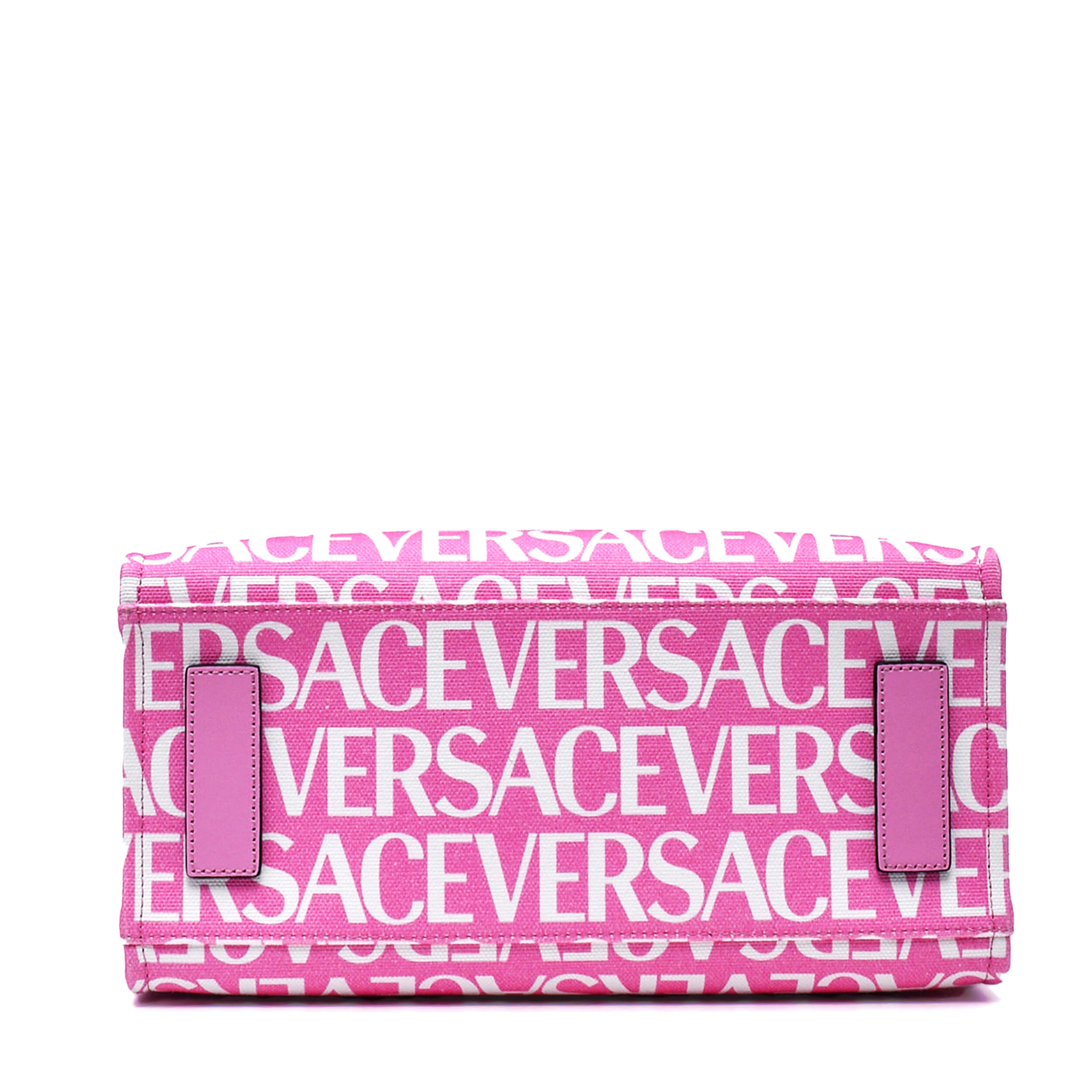 Versace - Baby Pink All Over Logo Medusa Small Tote Bag